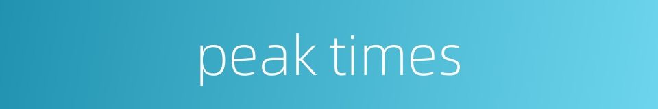 peak times的同义词