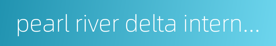 pearl river delta international airport的同义词
