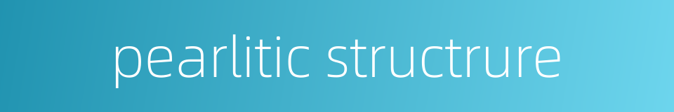 pearlitic structrure的同义词
