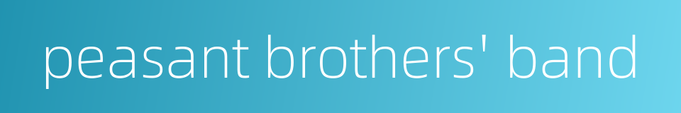 peasant brothers' band的同义词