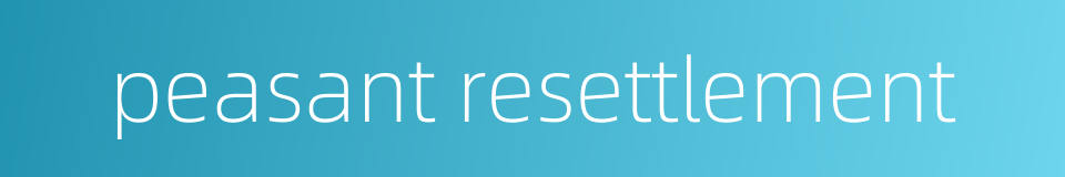 peasant resettlement的同义词