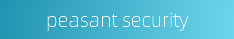 peasant security的同义词