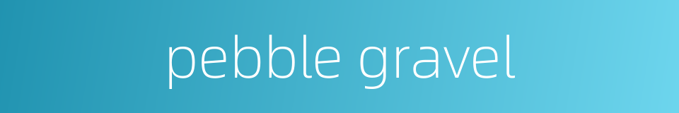 pebble gravel的同义词