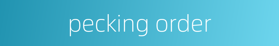 pecking order的同义词