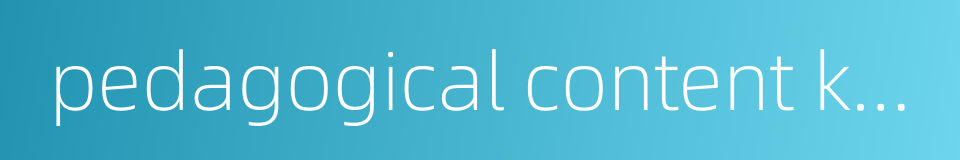 pedagogical content knowledge的同义词