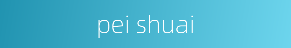 pei shuai的同义词