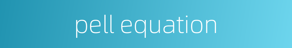 pell equation的同义词