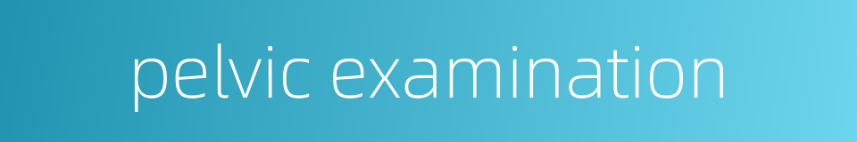 pelvic examination的同义词