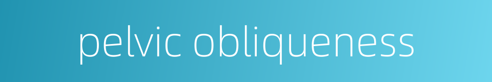 pelvic obliqueness的同义词