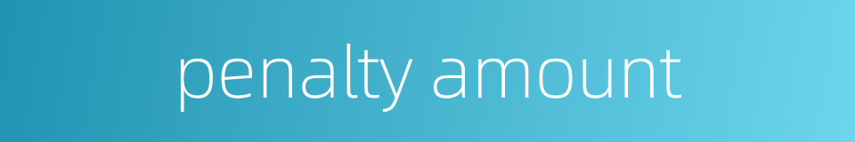penalty amount的同义词