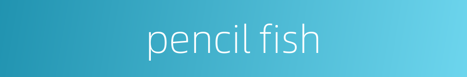 pencil fish的同义词