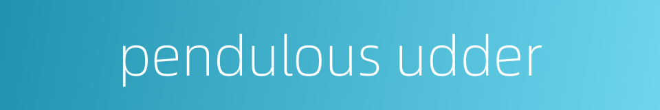 pendulous udder的同义词
