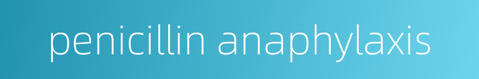 penicillin anaphylaxis的同义词