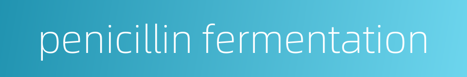 penicillin fermentation的同义词