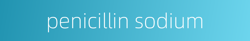 penicillin sodium的同义词