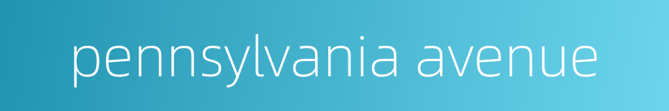 pennsylvania avenue的同义词