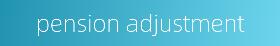 pension adjustment的同义词