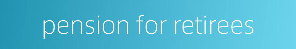 pension for retirees的同义词