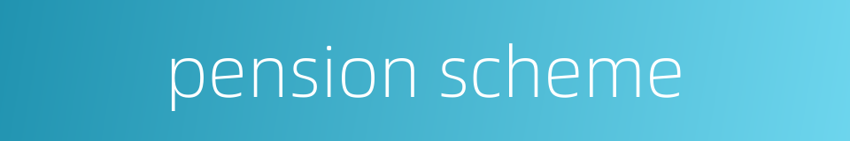 pension scheme的同义词
