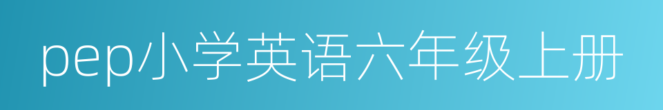 pep小学英语六年级上册的同义词