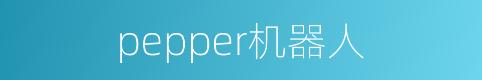 pepper机器人的同义词