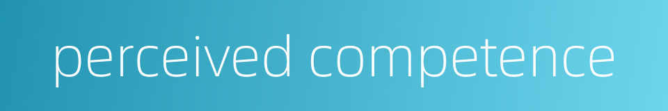 perceived competence的同义词
