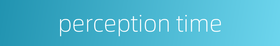 perception time的同义词