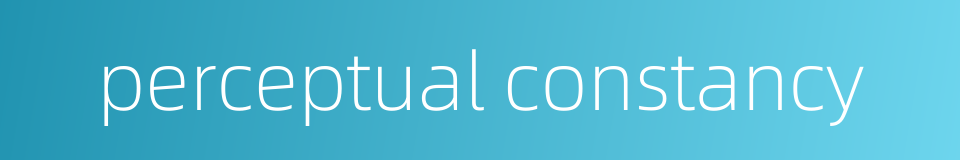 perceptual constancy的同义词