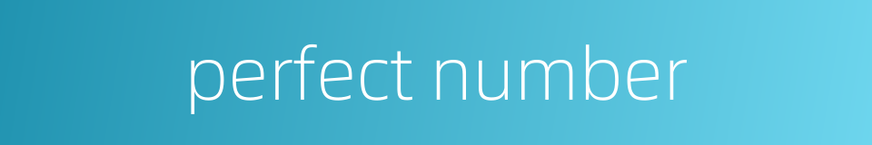 perfect number的同义词