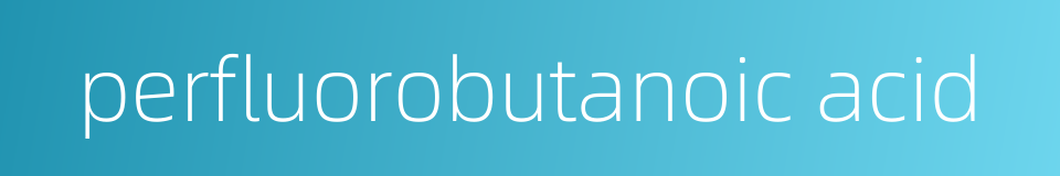 perfluorobutanoic acid的同义词