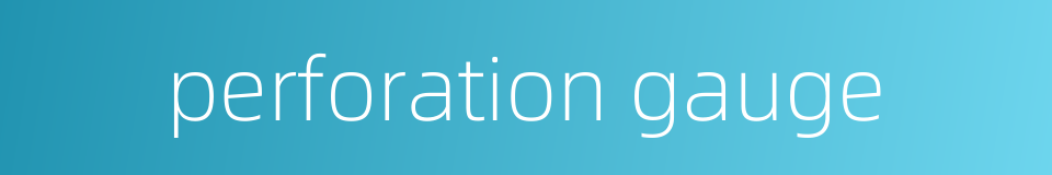 perforation gauge的同义词