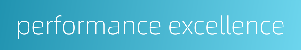 performance excellence的同义词
