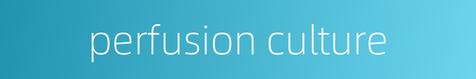 perfusion culture的同义词