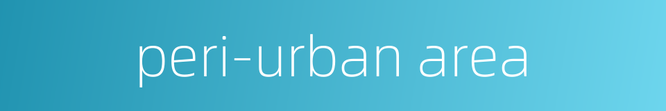 peri-urban area的同义词