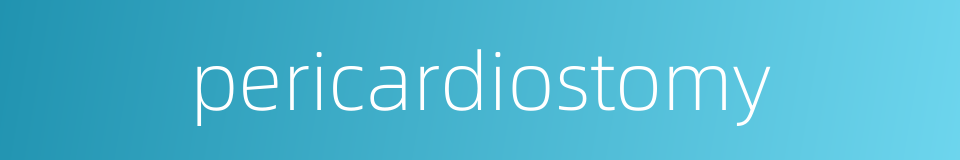 pericardiostomy的同义词