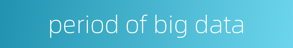 period of big data的同义词
