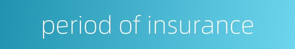 period of insurance的同义词