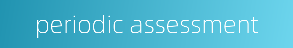 periodic assessment的同义词