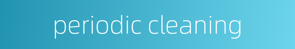 periodic cleaning的同义词