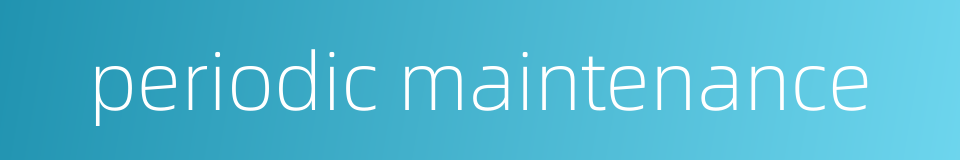periodic maintenance的同义词