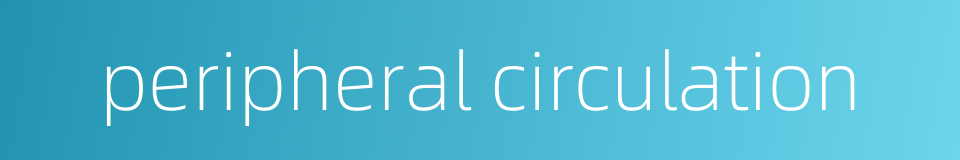peripheral circulation的同义词