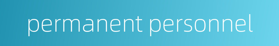 permanent personnel的同义词
