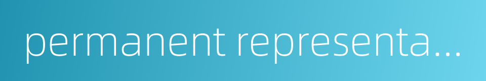 permanent representative的同义词