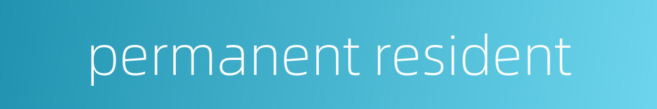 permanent resident的同义词