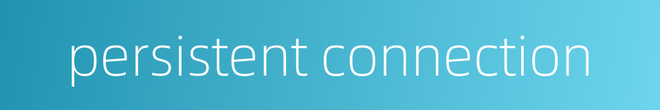 persistent connection的同义词