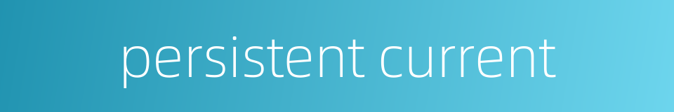 persistent current的同义词