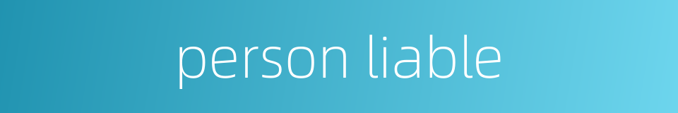 person liable的同义词