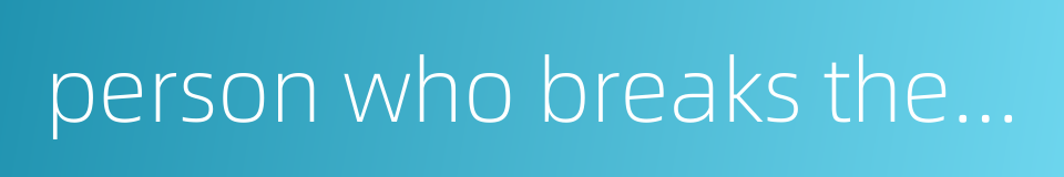 person who breaks the law的同义词