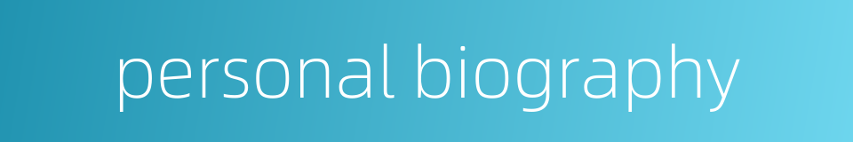 personal biography的同义词