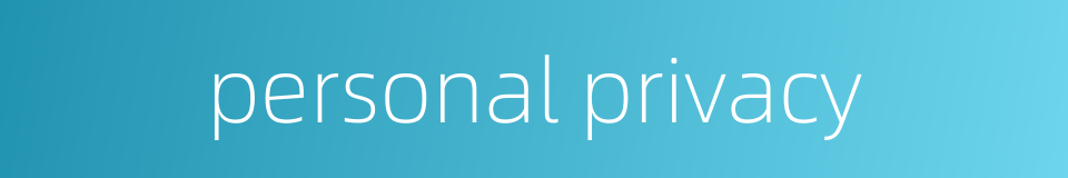 personal privacy的同义词